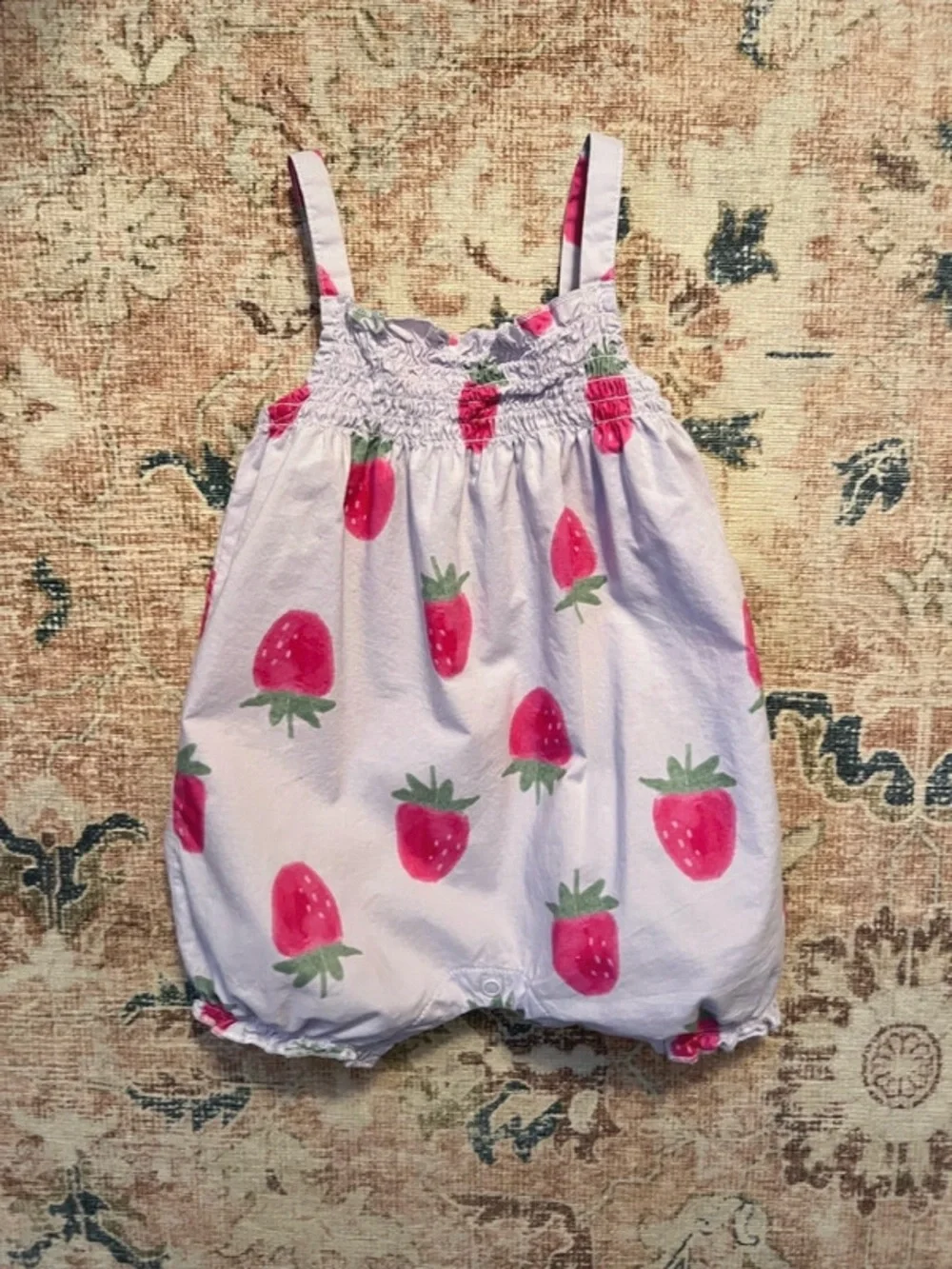 🍄3/$15 Carter’s Strawberry Bubble Romper 3-6 Months Lavender